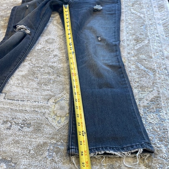 Post LA Adaptation Crop Kick Flare Distressed Black Jeans - Picture 16 of 16